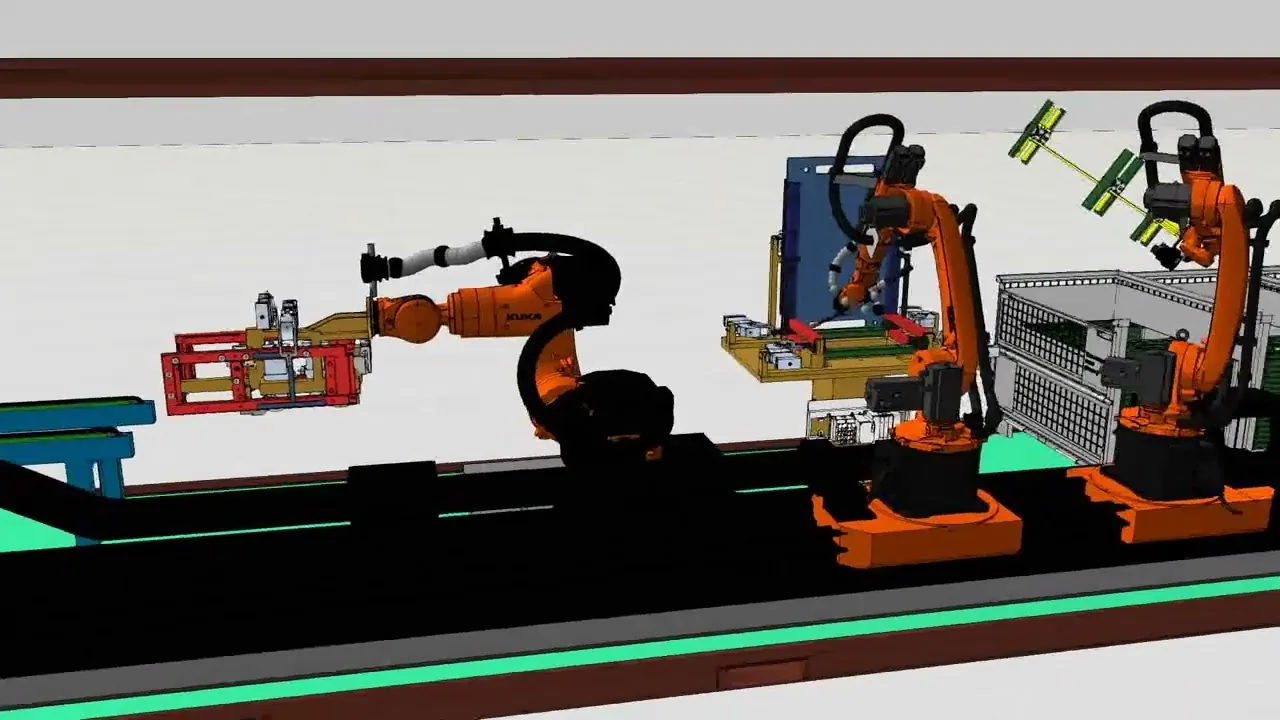 DMX — mobile Schweißzelle mit drei Robotern in einem Seecontainer